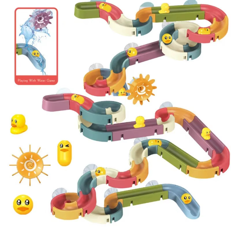 Baby DIY Montage Track Slide Saugnapf Spielzeug Badewanne Spielzeug Baby Badezimmer Badewanne Dusche Spielzeug Set Ente Wasser Spielzeug für Kinder