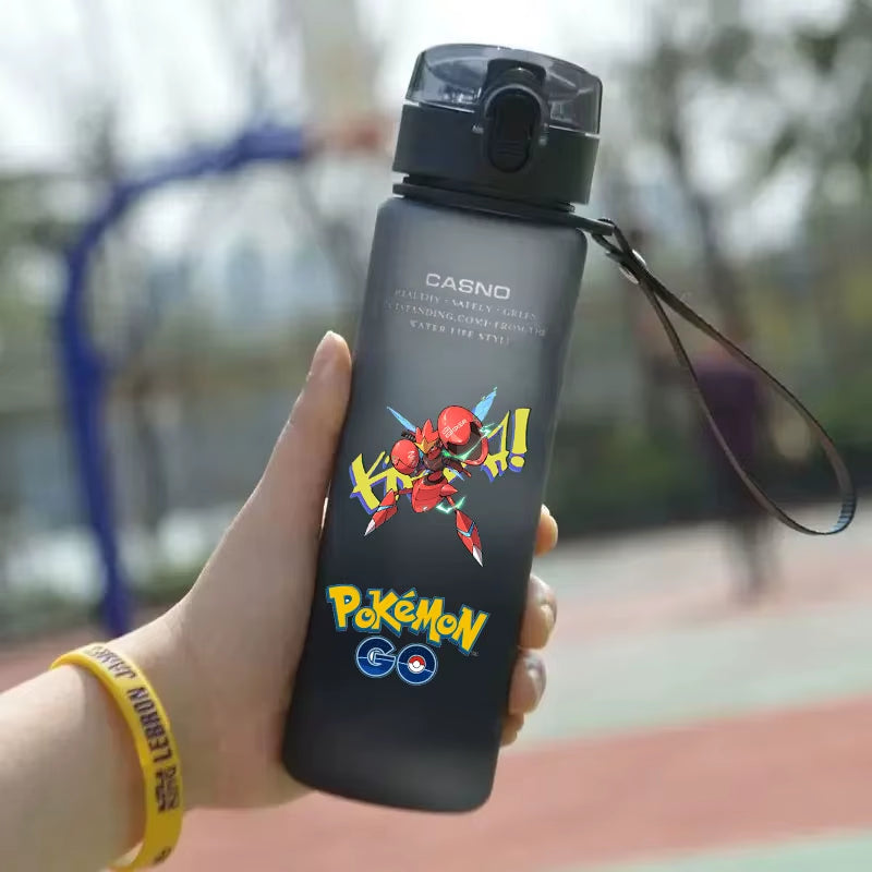 Pokemon 560ML Wasserbecher Kinder Tragbarer Kunststoff Cartoon Kawai Pikachu Erwachsene Outdoor Große Kapazität Sport Wasserflasche Pikachu