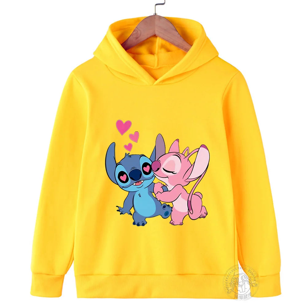 New Children's Cartoon Print Stitch Kawaii Fashion Comfortable Sweater outdoor Sports Casual Shirt Multi color girl sweatshirt