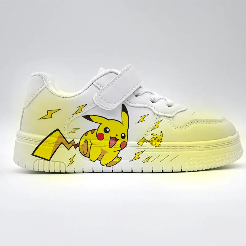 2025 Pikachu Cartoon Niedlich Unisex Weiße Turnschuhe Sprühfarbe Kinder Freizeitschuhe Grenzüberschreitender Heißer Verkauf