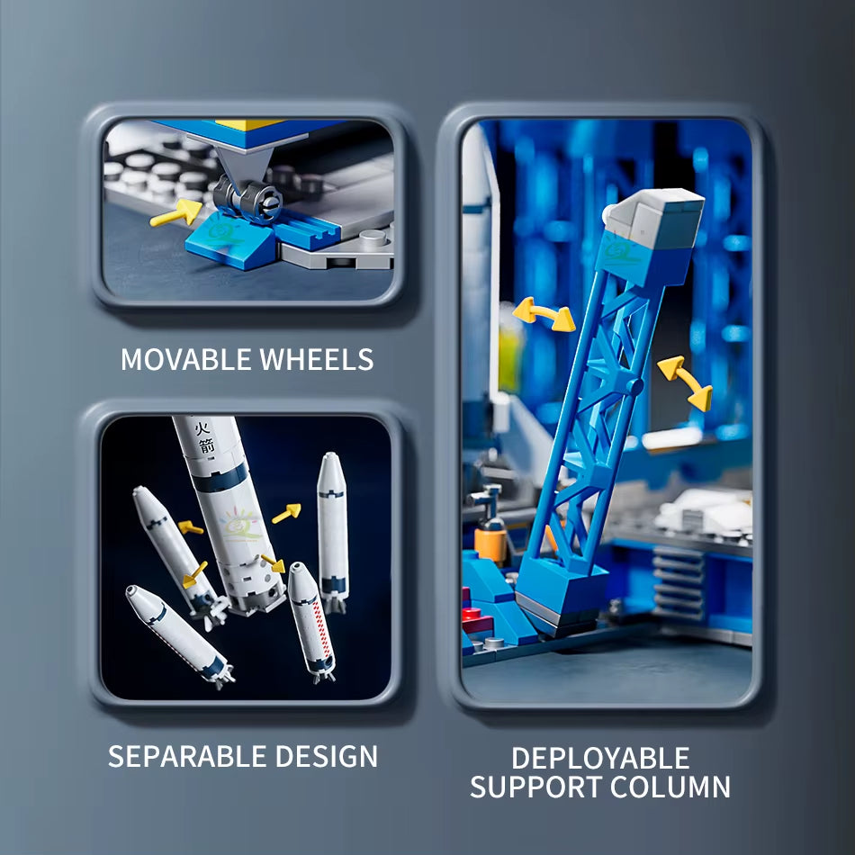 HUIQIBAO Space Aviation Bemannte Raketenbausteine mit Astronautenfigur City Aerospace Modell Bricks Kinderspielzeug für Kinder