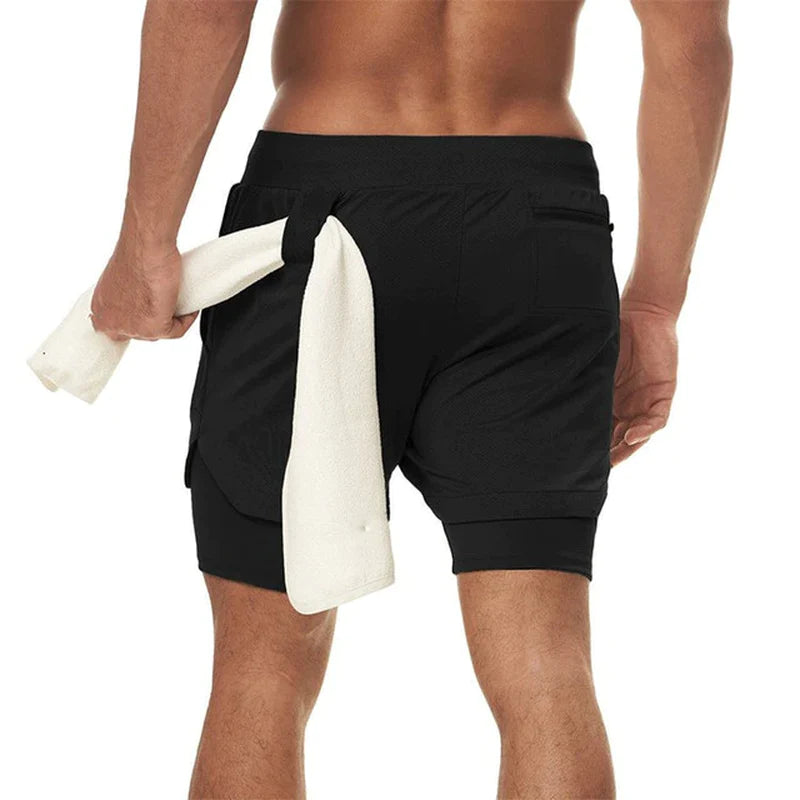 Spandex-Shorts Laufshorts Herren Gym Sportshorts 2 in 1 Schnelltrocknend Workout Training Gym Fitness Jogging Kurze Hosen Sommer Herrenshorts 2025