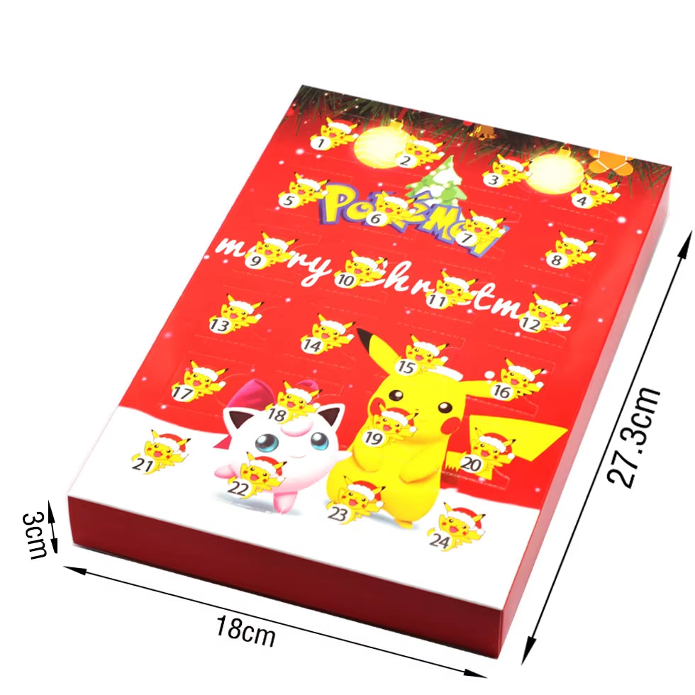 Pokemon Weihnachten Adventskalender Box 24Pcs Kawaii Pikachu Anime Figuren Kinder Spielzeug für Jungen Mädchen Weihnachtsgeschenke
