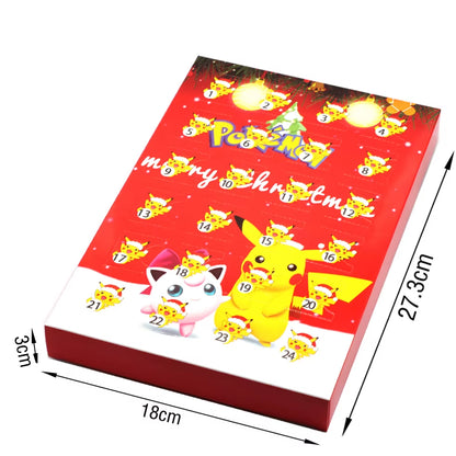 Pokemon Weihnachten Adventskalender Box 24Pcs Kawaii Pikachu Anime Figuren Kinder Spielzeug für Jungen Mädchen Weihnachtsgeschenke