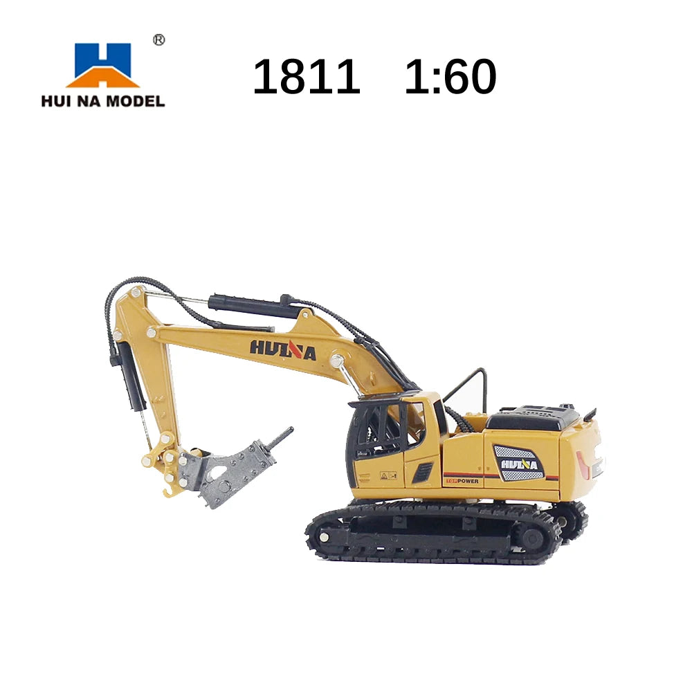 HUINA 1:60 Diecast Metal Model Dump Truck Excavator Wheel Loader Road Roller Construction Vehicle Toy Gift Truck for Children