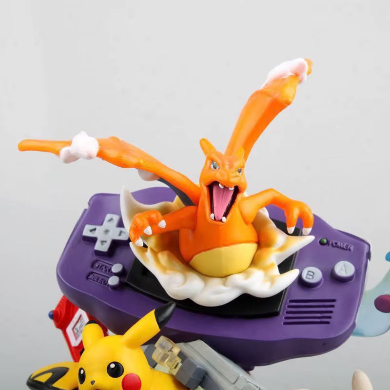 20Cm Pokemon Pikachu Anime Figure Pikachu Game Machine Model Gameboy Pika Mew Charizard Doll PVC Statue Ornament Decora Toy Gift