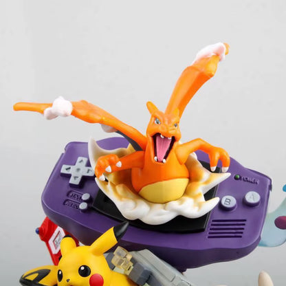 20Cm Pokemon Pikachu Anime Figure Pikachu Game Machine Model Gameboy Pika Mew Charizard Doll PVC Statue Ornament Decora Toy Gift