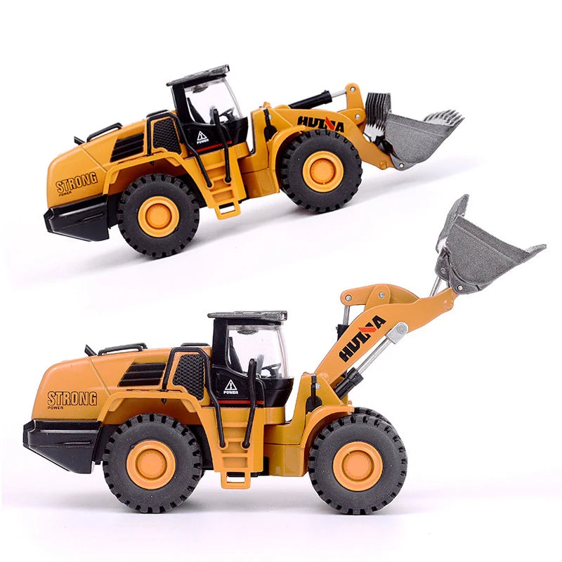 HUINA 1:60 Diecast Metal Model Dump Truck Excavator Wheel Loader Road Roller Construction Vehicle Toy Gift Truck for Children
