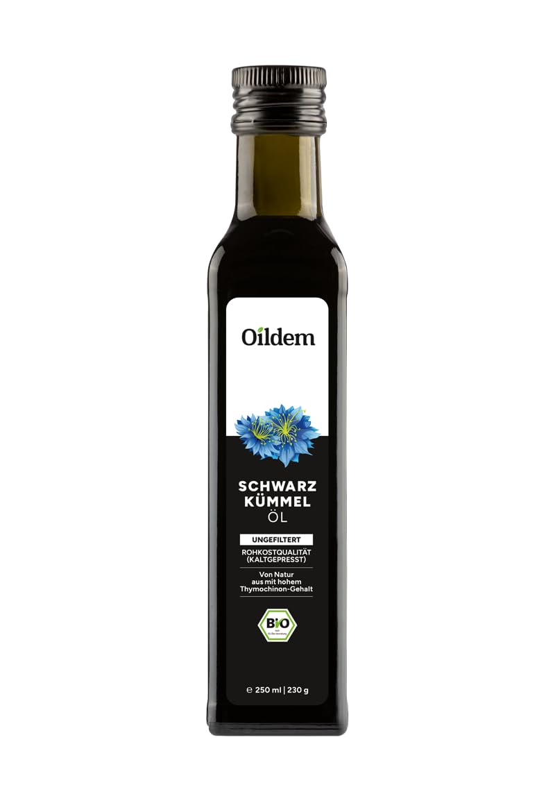 Bio Schwarzkümmelöl, Ungefiltert, 250Ml, Kaltgepresst - 100% Rein - Besteht Nur Aus Der Echten Nigella Sativa (250Ml (1Er Pack))