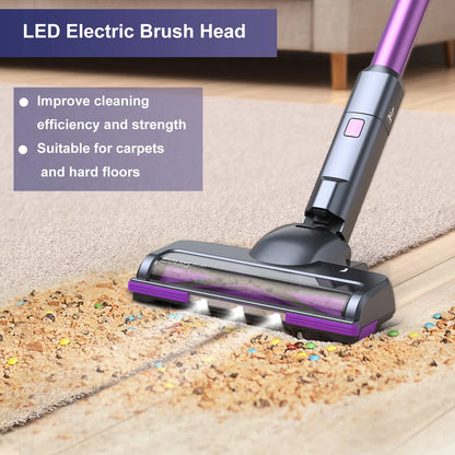 202 Kabelloser Stabstaubsauger, leicht, 6-in-1, 27 Kpa, leistungsstark, ohne Kabel, für Teppich, Boden, Tierhaare