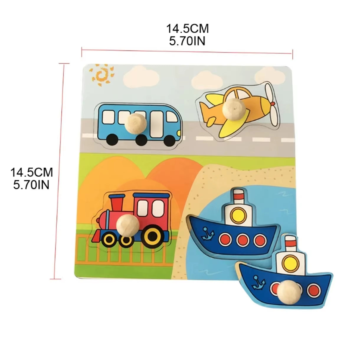 Montessori Babyspielzeug 3D-Holzpuzzles Kinderhandkratzbrettpuzzle Kinder Frühes Lernen Bildung Obst Kognitives Spielzeug