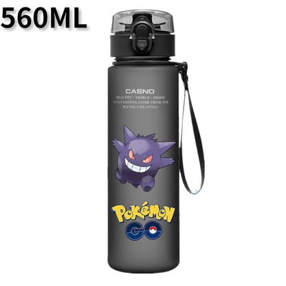 Pokemon 560ML Wasserbecher Kinder Tragbarer Kunststoff Cartoon Kawai Pikachu Erwachsene Outdoor Große Kapazität Sport Wasserflasche Pikachu