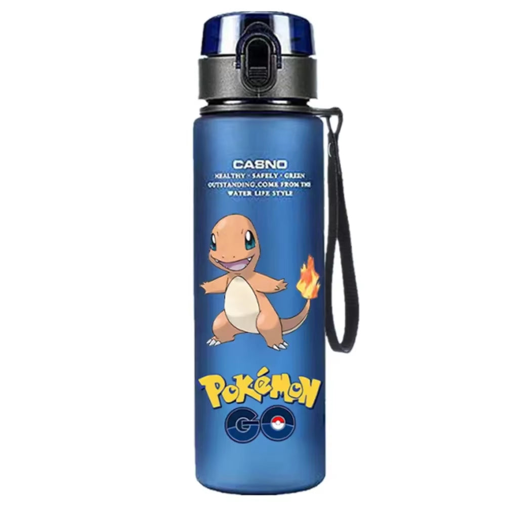 Pokemon 560ML Wasserbecher Kinder Tragbarer Kunststoff Cartoon Kawai Pikachu Erwachsene Outdoor Große Kapazität Sport Wasserflasche Pikachu