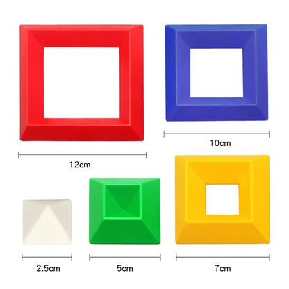 Pyramide Diamant Blöcke Kinder Spielzeug Rhombus Bausteine ​​Set 3D Raum Konstruktion Spiel Imagination Training Pädagogisches Spielzeug