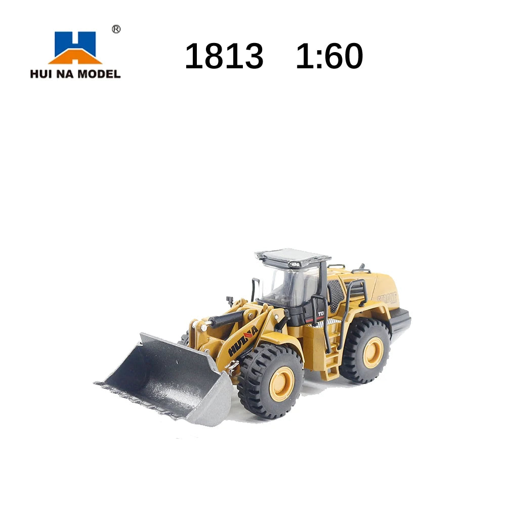 HUINA 1:60 Diecast Metal Model Dump Truck Excavator Wheel Loader Road Roller Construction Vehicle Toy Gift Truck for Children