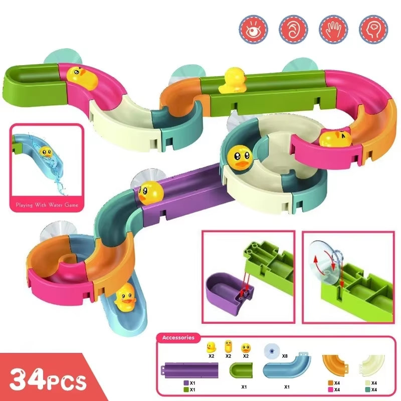 Baby DIY Montage Track Slide Saugnapf Spielzeug Badewanne Spielzeug Baby Badezimmer Badewanne Dusche Spielzeug Set Ente Wasser Spielzeug für Kinder
