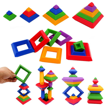Pyramide Diamant Blöcke Kinder Spielzeug Rhombus Bausteine ​​Set 3D Raum Konstruktion Spiel Imagination Training Pädagogisches Spielzeug