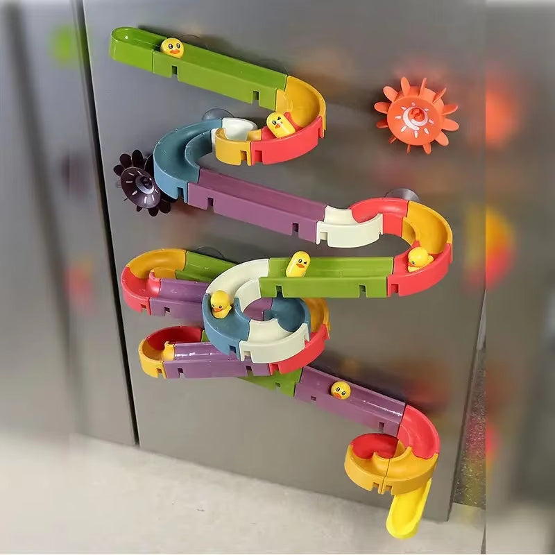 Baby DIY Montage Track Slide Saugnapf Spielzeug Badewanne Spielzeug Baby Badezimmer Badewanne Dusche Spielzeug Set Ente Wasser Spielzeug für Kinder