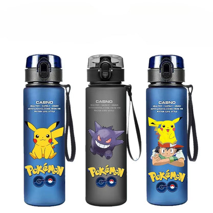 Pokemon 560ML Wasserbecher Kinder Tragbarer Kunststoff Cartoon Kawai Pikachu Erwachsene Outdoor Große Kapazität Sport Wasserflasche Pikachu