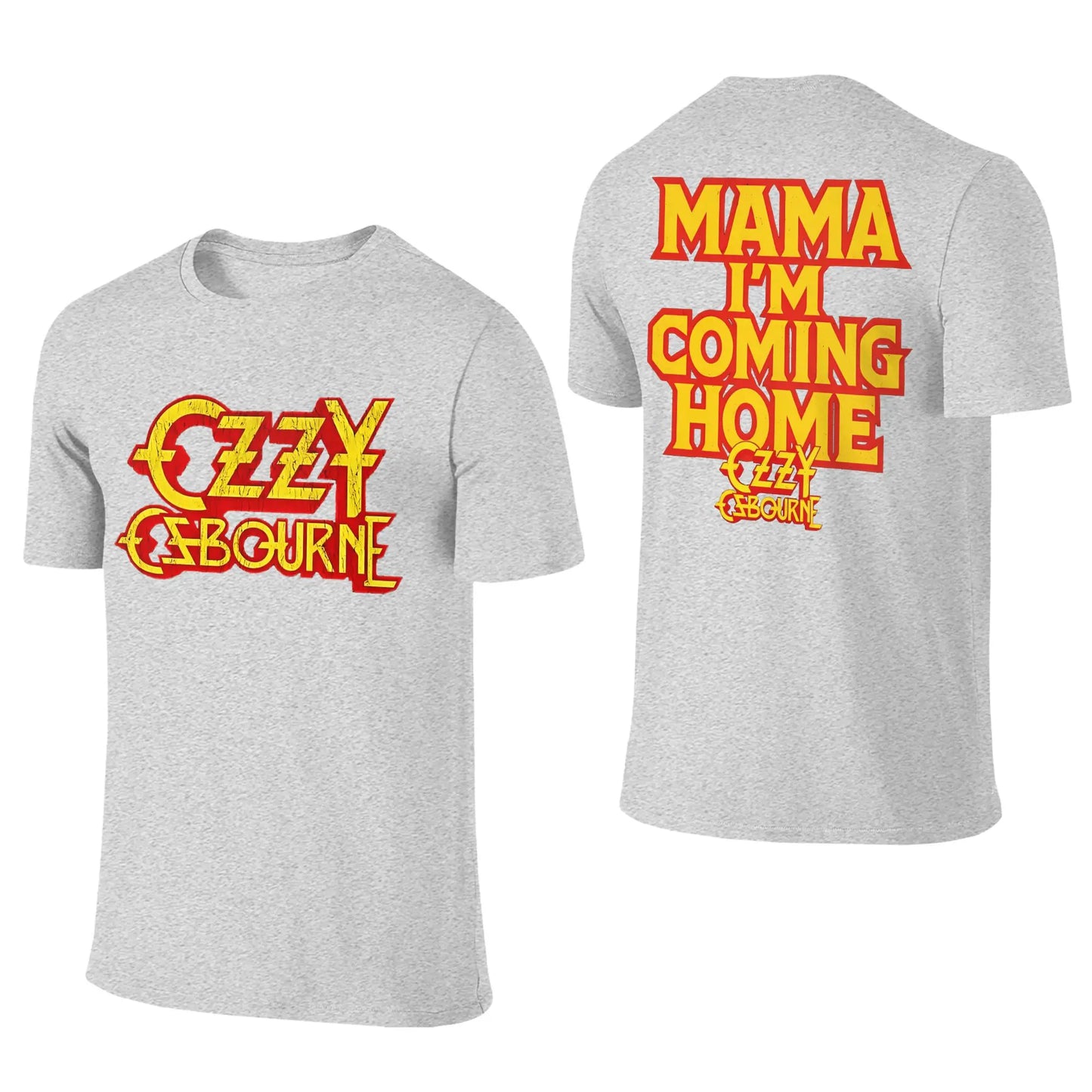 Ozzys Osbournes T Shirts Men Pure Cotton Awesome T-Shirts Round Neck Mama I'm Coming Home T Shirt Short Sleeve Tops New Arrival