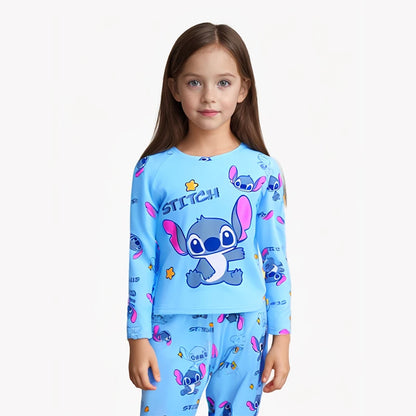 Kids Stitch Pajamas for Boys Girls Home Wear Kids Casual Sleepwear Long Sleeve Pajamas Bottoms Suit Christmas Gifts