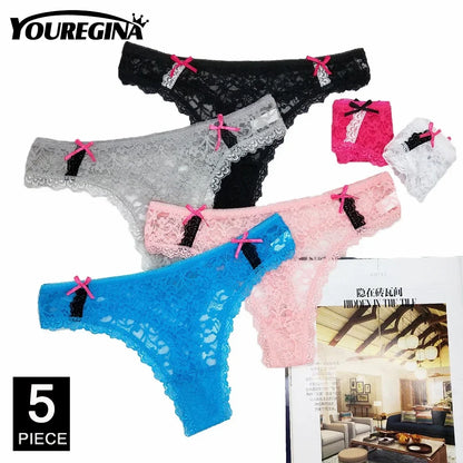 Ladies Cotton Thongs Panties Women Culottes Sexy G Strings Female Underwear Lingerie Comfort Soft Low Rise Tangas 5 pcs/lot