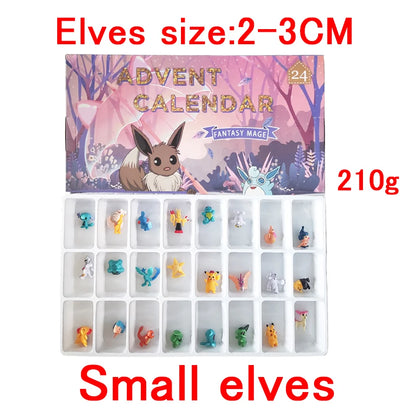 Pokemon Eevee Advent Calendar Gifts Box Cartoon Anime Elf Toy Pikachu Children's Christmas Toys Gifts Countdown Descent Gift Box