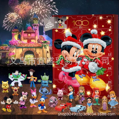2025 Christmas Advent Calendar Blind Box, Disney "Lilo And Stitch" Mickey Minnie Cartoon Children'S Gifts 24 Random Dolls