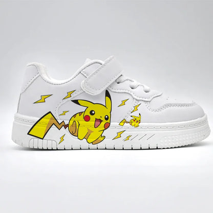 2025 Pikachu Cartoon Niedlich Unisex Weiße Turnschuhe Sprühfarbe Kinder Freizeitschuhe Grenzüberschreitender Heißer Verkauf