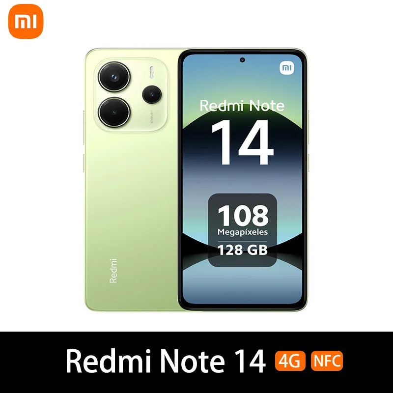 Xiaomi Redmi Note 14 4G NFC helium G99-Ultra 6,67 ''AMOLED screen 120 Hz 108 MP IA camera 5500 mAh battery,Charger Not Included