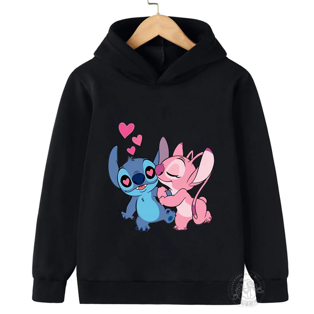 New Children's Cartoon Print Stitch Kawaii Fashion Comfortable Sweater outdoor Sports Casual Shirt Multi color girl sweatshirt
