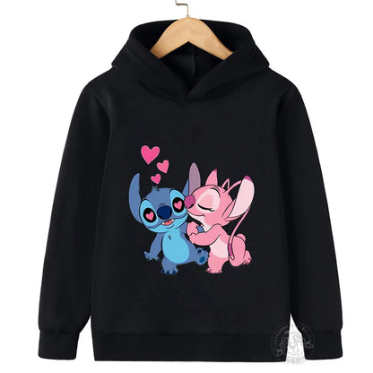 New Children's Cartoon Print Stitch Kawaii Fashion Comfortable Sweater outdoor Sports Casual Shirt Multi color girl sweatshirt