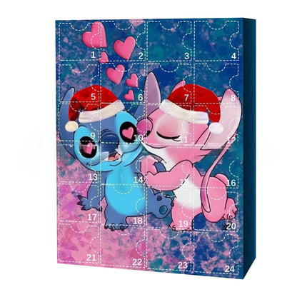 MINISO Advent Calendar Stitch Cartoon Doll Christmas Atmosphere Decorative Gifts New Year 24 Days Countdown Surprise Blind Box