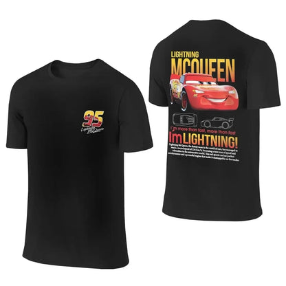 Disney Pixar Movie Cars T-shirt Couple Mens Womens Lightning Mcqueen Sally Oversized Y2k T-shirts Double-sided Printed Clothing