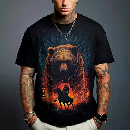 Russian Bear Graphic T-shirt Men's Clothing Russian Flag Design CCCP O-neck Short Sleeve T Shirts Summer 2025 Novel Men Tees