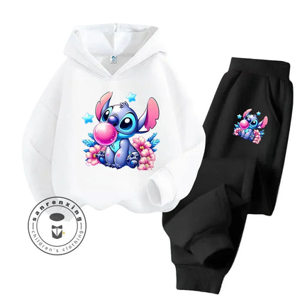 Günstiges, beliebtes, einfaches Stich-Langarm-Sweatshirt-Set für Jungen und Mädchen, Freizeitkleidung, lustige Grafiken, Alltagsstil, energetisches Frühlings-/Herbst-Sweatshirt-Set
