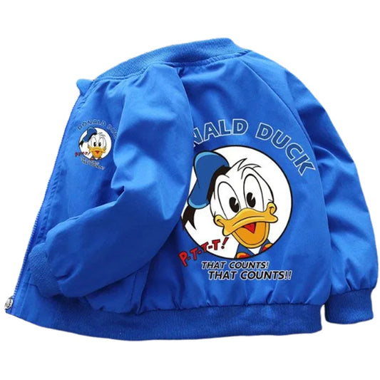 Neue Herbst Baby Jungen Mädchen Jacke Mode Cartoon Donald Duck Druck Oberbekleidung für Kinder Kleidung Frühling Kinder Windjacke Coatsats