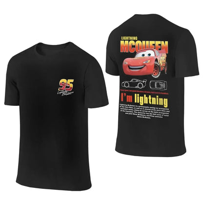 Disney Pixar Movie Cars T-shirt Couple Mens Womens Lightning Mcqueen Sally Oversized Y2k T-shirts Double-sided Printed Clothing