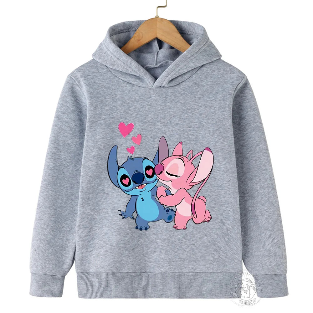 New Children's Cartoon Print Stitch Kawaii Fashion Comfortable Sweater outdoor Sports Casual Shirt Multi color girl sweatshirt