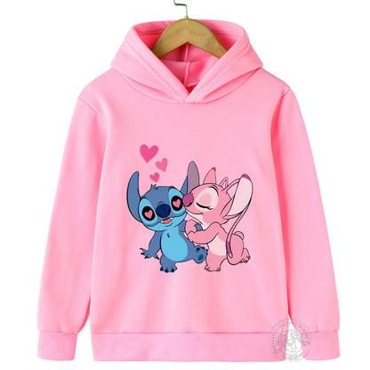 New Children's Cartoon Print Stitch Kawaii Fashion Comfortable Sweater outdoor Sports Casual Shirt Multi color girl sweatshirt
