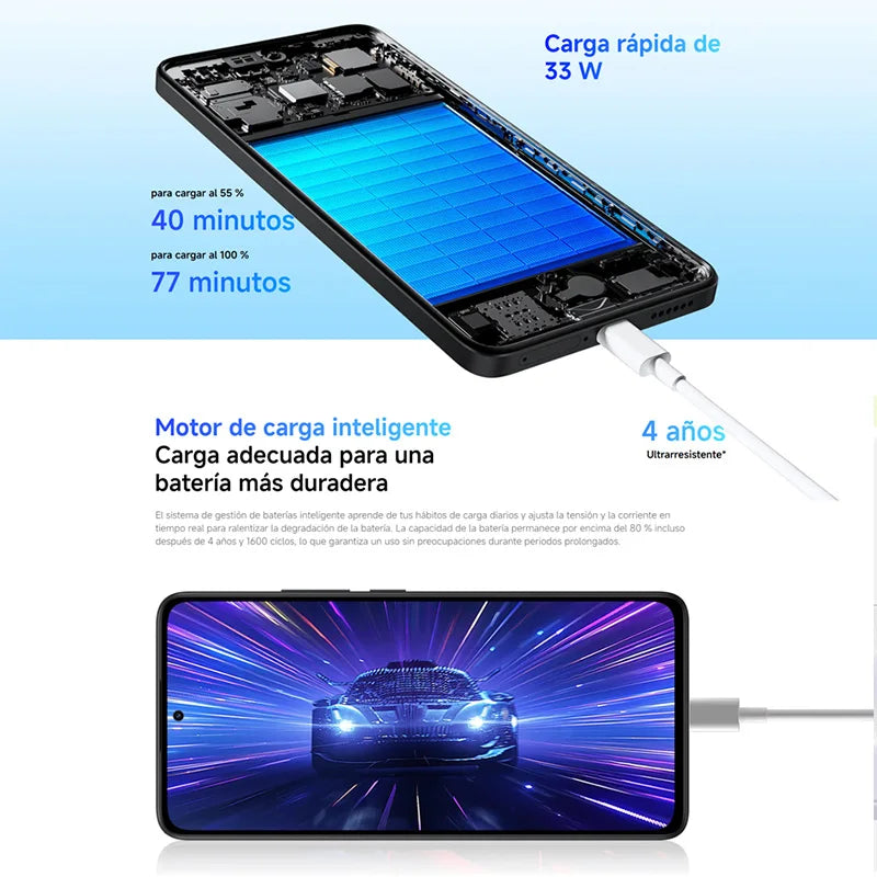 Xiaomi Redmi Note 14 4G NFC helium G99-Ultra 6,67 ''AMOLED screen 120 Hz 108 MP IA camera 5500 mAh battery,Charger Not Included