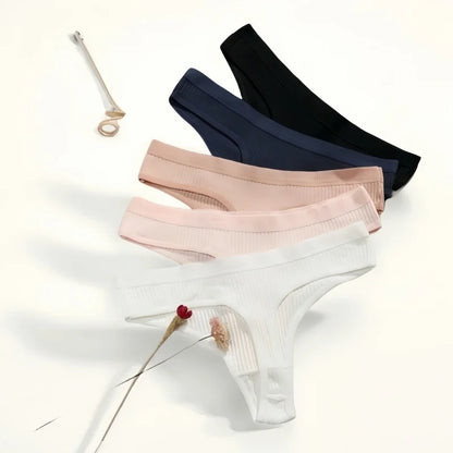 10Pcs/Set Cotton Underwear Women's Sexy Low-Waist Thongs Girls Sports Panties Stretchy T Back Soft Breathable Lingerie