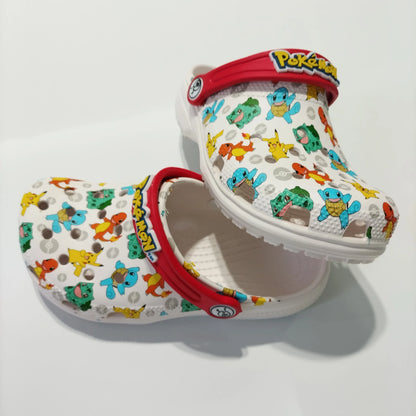 MINISO Pokemoned Hole Sandals Pikachu Squirtle Charmander Slippers Sandals Kawaii Anime Home Beach Shoes Summer Slippers Kids