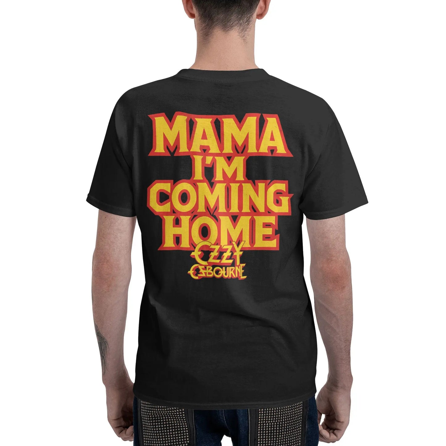 Ozzys Osbournes T Shirts Men Pure Cotton Awesome T-Shirts Round Neck Mama I'm Coming Home T Shirt Short Sleeve Tops New Arrival