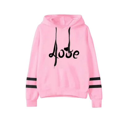 Love Print Hoodie Jogger Set Autumn Winter Casual Sport Outfit 2025 Hot Sale Womens Tracksuit Hooded Sweatshirt Black Sweatpants