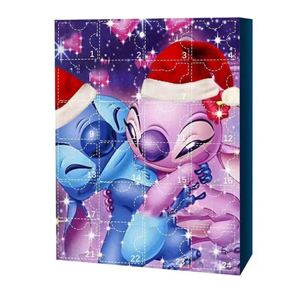 MINISO Advent Calendar Stitch Cartoon Doll Christmas Atmosphere Decorative Gifts New Year 24 Days Countdown Surprise Blind Box