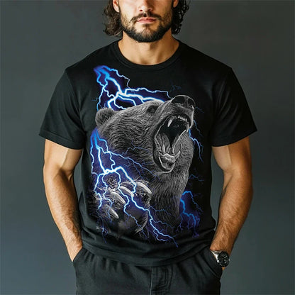 Russian Bear Graphic T-shirt Men's Clothing Russian Flag Design CCCP O-neck Short Sleeve T Shirts Summer 2025 Novel Men Tees