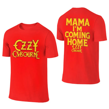 Ozzys Osbournes T Shirts Men Pure Cotton Awesome T-Shirts Round Neck Mama I'm Coming Home T Shirt Short Sleeve Tops New Arrival