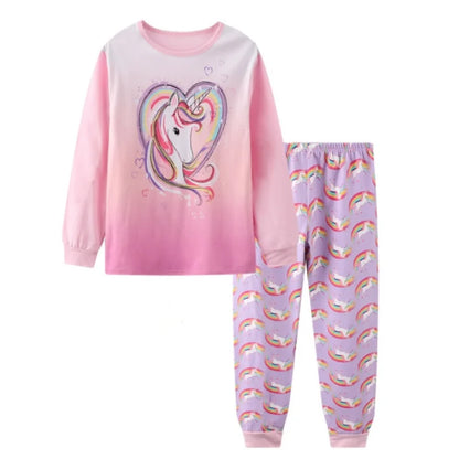 Kids Pajama Set Daisy Cartoon Cotton Soft princess Print Loungewear Long Sleeve Pjs Sleepwear for Toddler Boys Girls