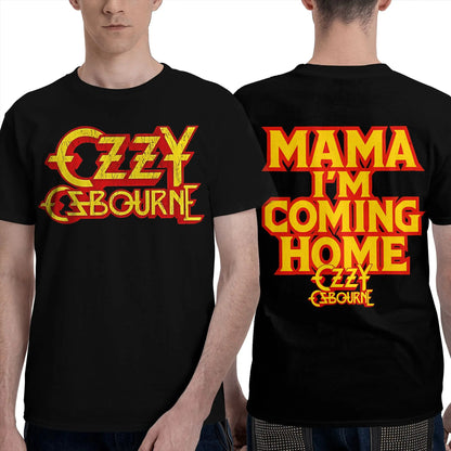 Ozzys Osbournes T Shirts Men Pure Cotton Awesome T-Shirts Round Neck Mama I'm Coming Home T Shirt Short Sleeve Tops New Arrival
